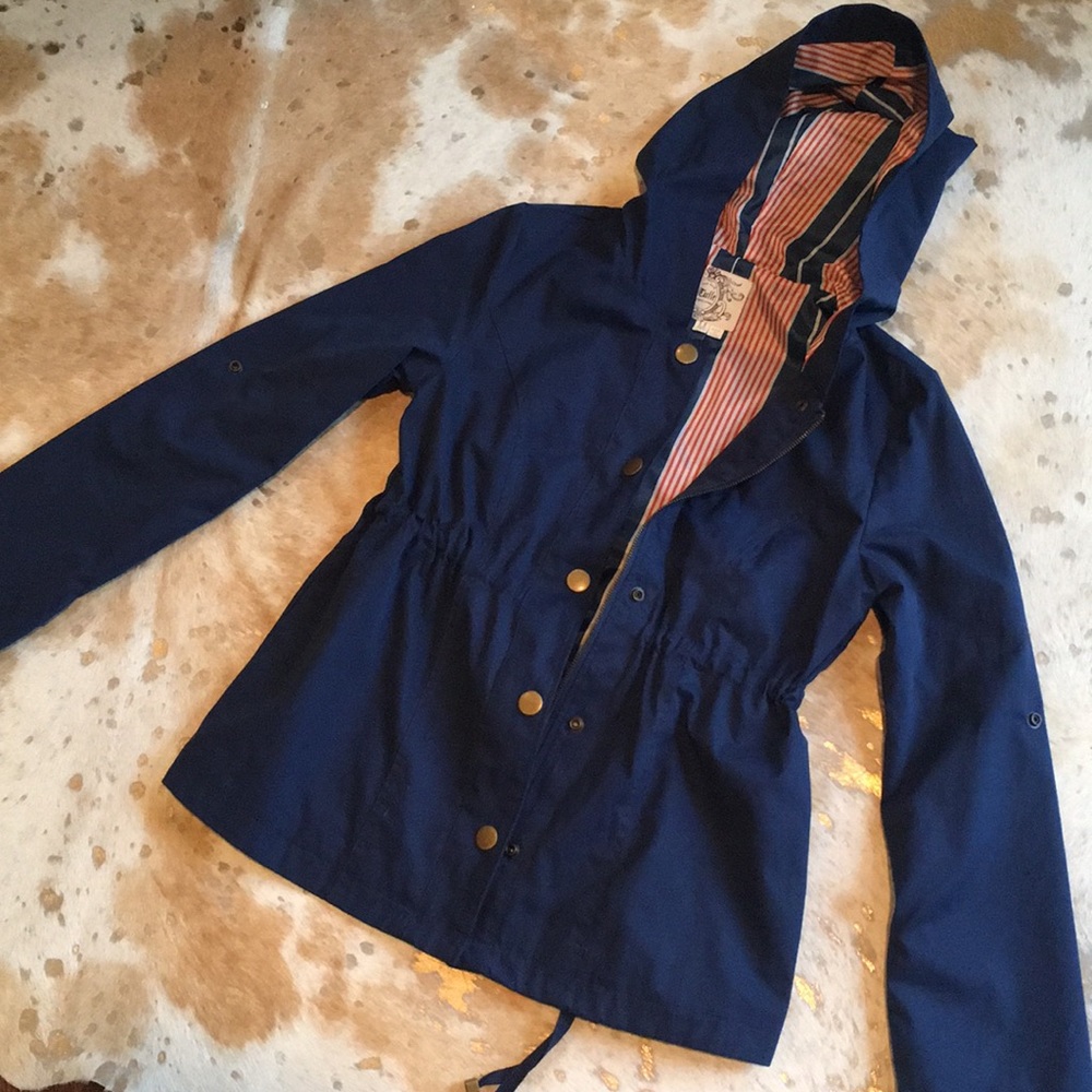 Navy jacket with hood